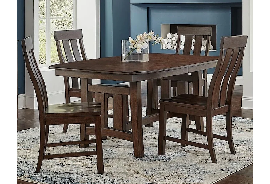 Henderson 5-Piece Trestle Table and Chair Set by AAmerica at Esprit Decor Home Furnishings